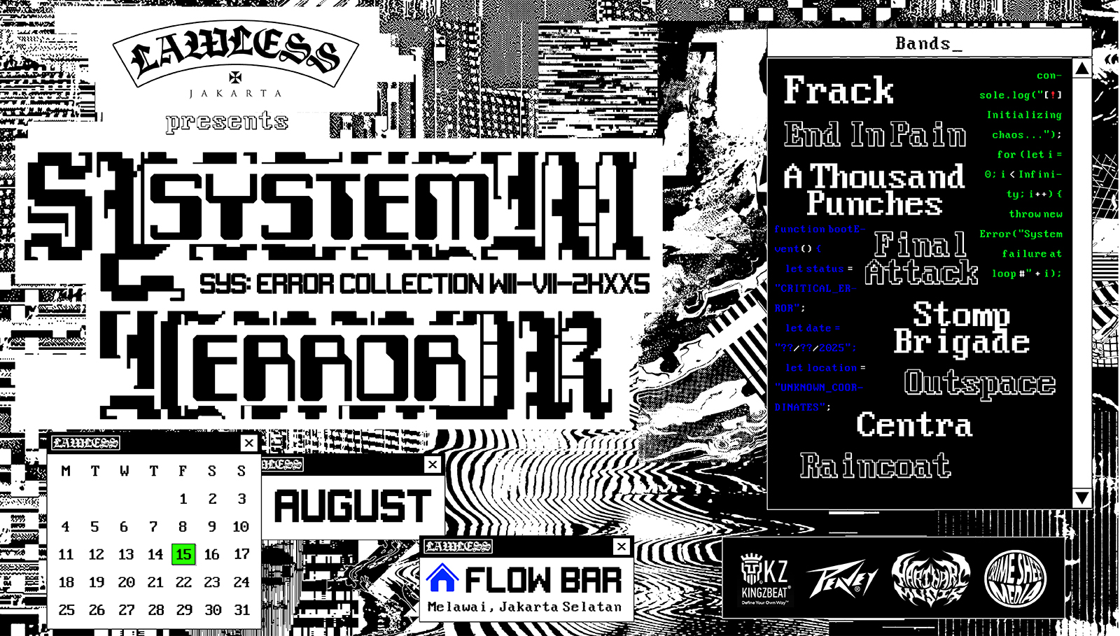 Lawless Jakarta Sys: Error collection launch party